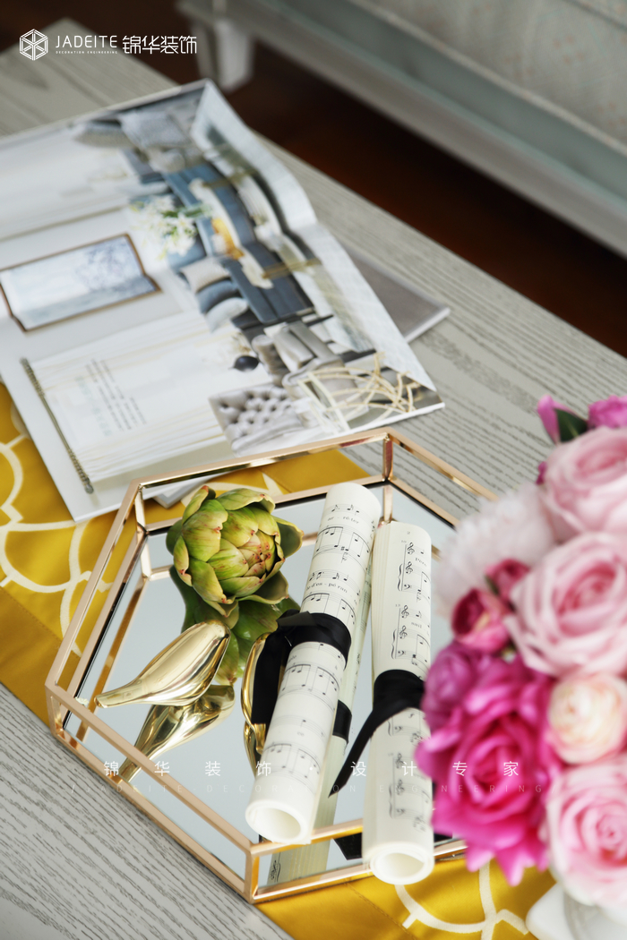 美式輕奢-世貿(mào)榮里-三室一廳-89㎡裝修-三室一廳-美式田園