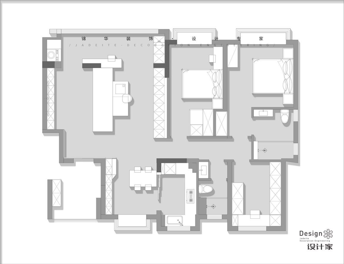 意式輕奢-萬象天地-三室一廳-130㎡裝修-三室一廳-極簡