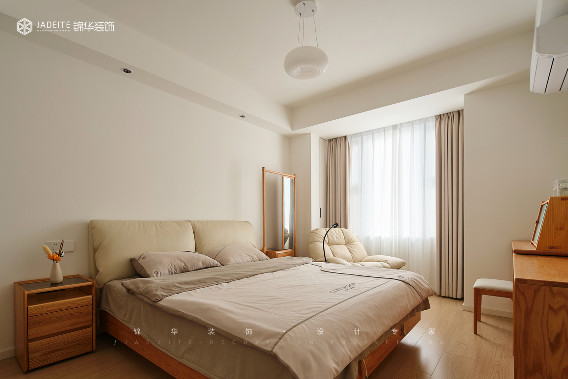 原木奶油風(fēng)-湖光晨樾-三室兩廳-105㎡裝修-三室兩廳-現(xiàn)代簡(jiǎn)約