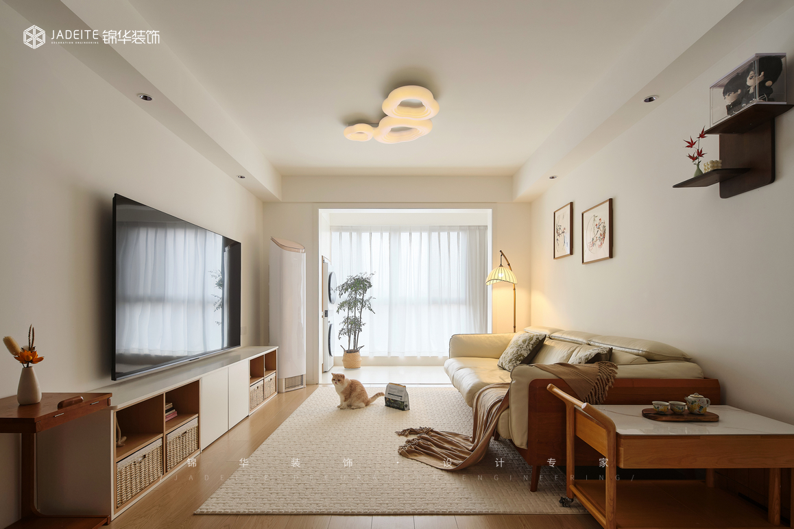 原木奶油風(fēng)-湖光晨樾-三室兩廳-105㎡裝修-三室兩廳-現(xiàn)代簡(jiǎn)約
