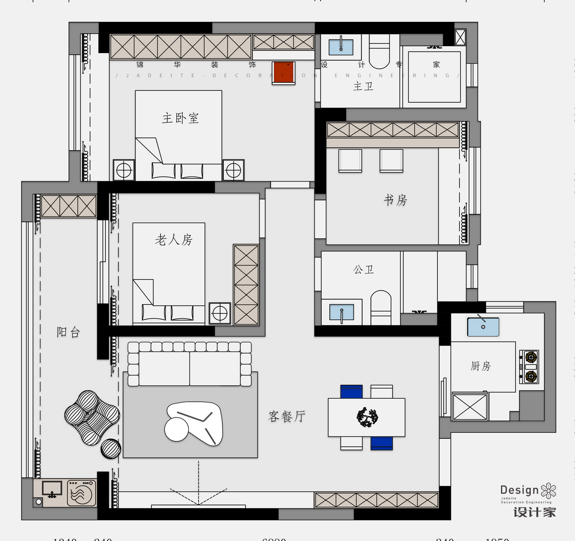 現(xiàn)代簡(jiǎn)約-越江時(shí)代-三室兩廳-110㎡裝修-三室兩廳-現(xiàn)代簡(jiǎn)約