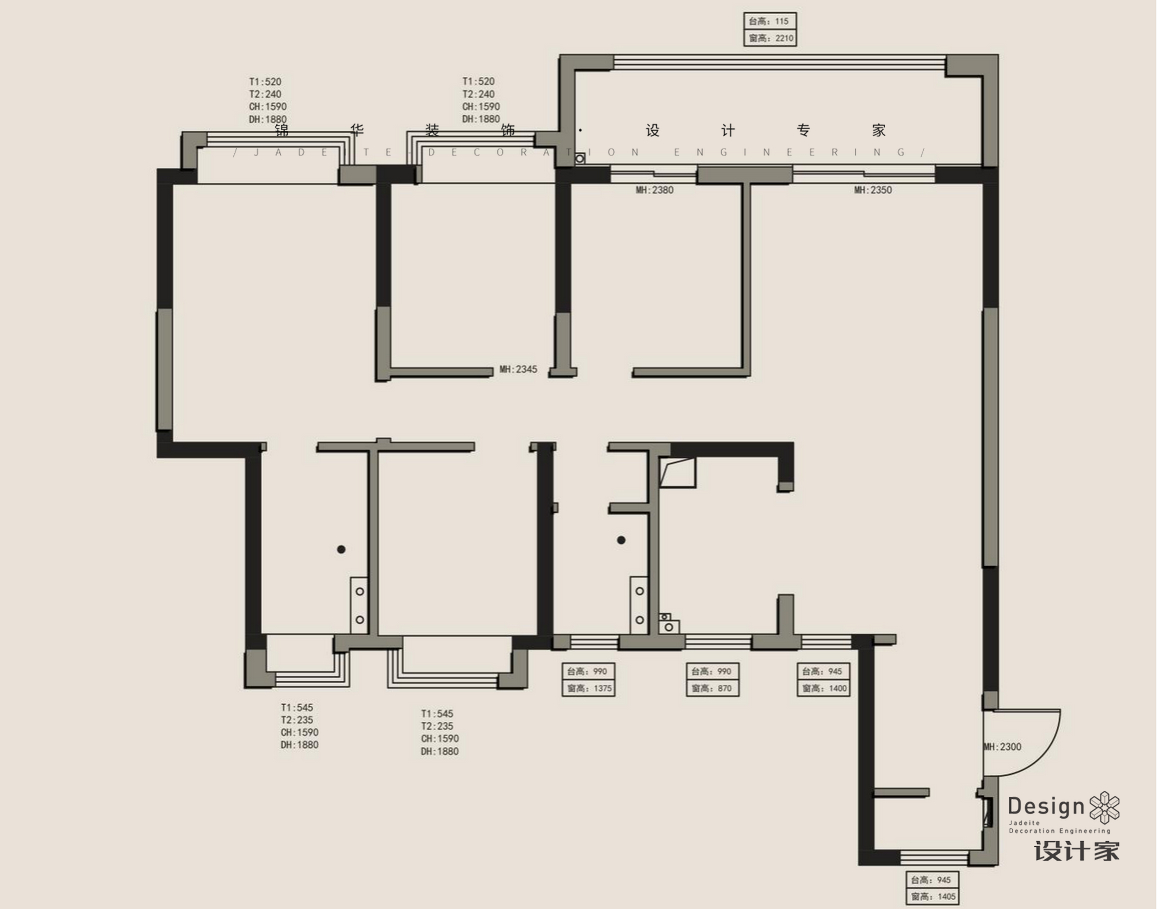 意式輕奢-復地·明日之城-三室兩廳-142㎡裝修-三室兩廳-輕奢