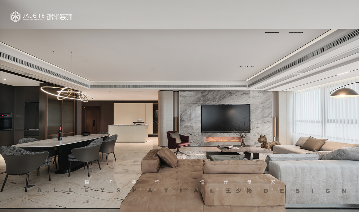 意式輕奢-天鵝堡-三室兩廳-291㎡裝修-三室兩廳-輕奢