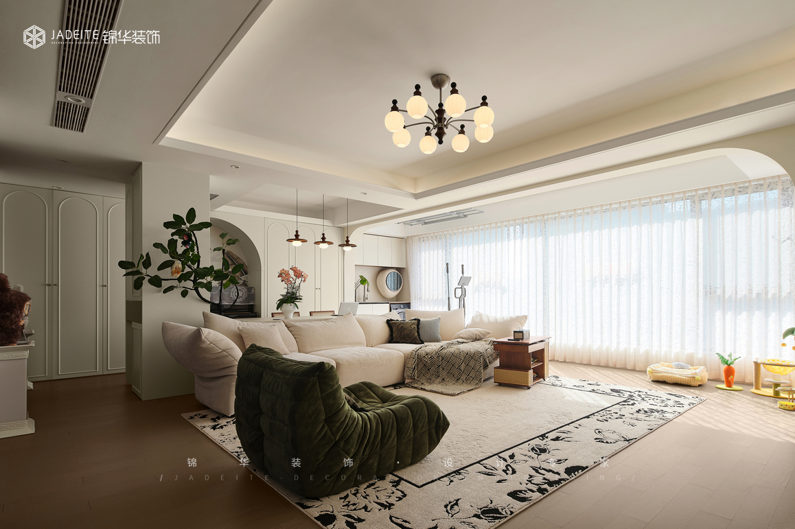 法式復古-保利閱云臺-三室兩廳-129㎡裝修-三室兩廳-中古