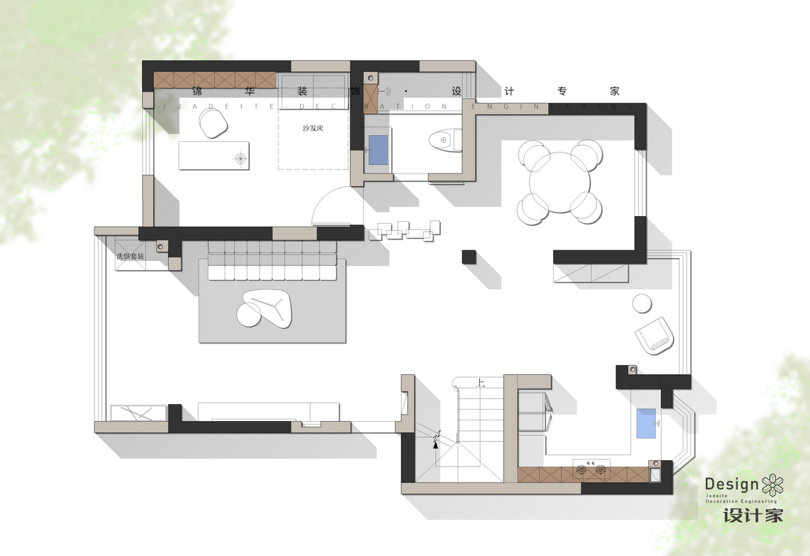 美式復古-博學院-別墅-300㎡裝修-別墅-中古