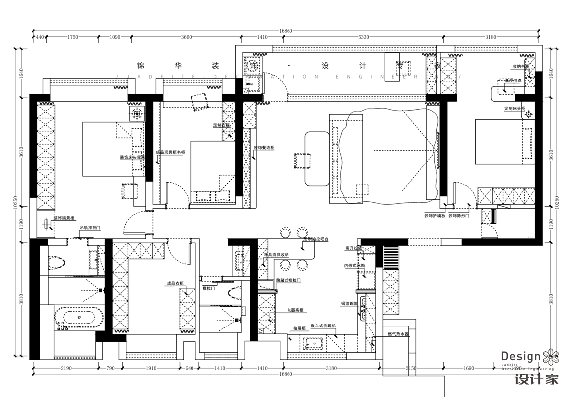 意式轻奢-金基璟樾府-四室两厅-172㎡装修-四室两厅-轻奢