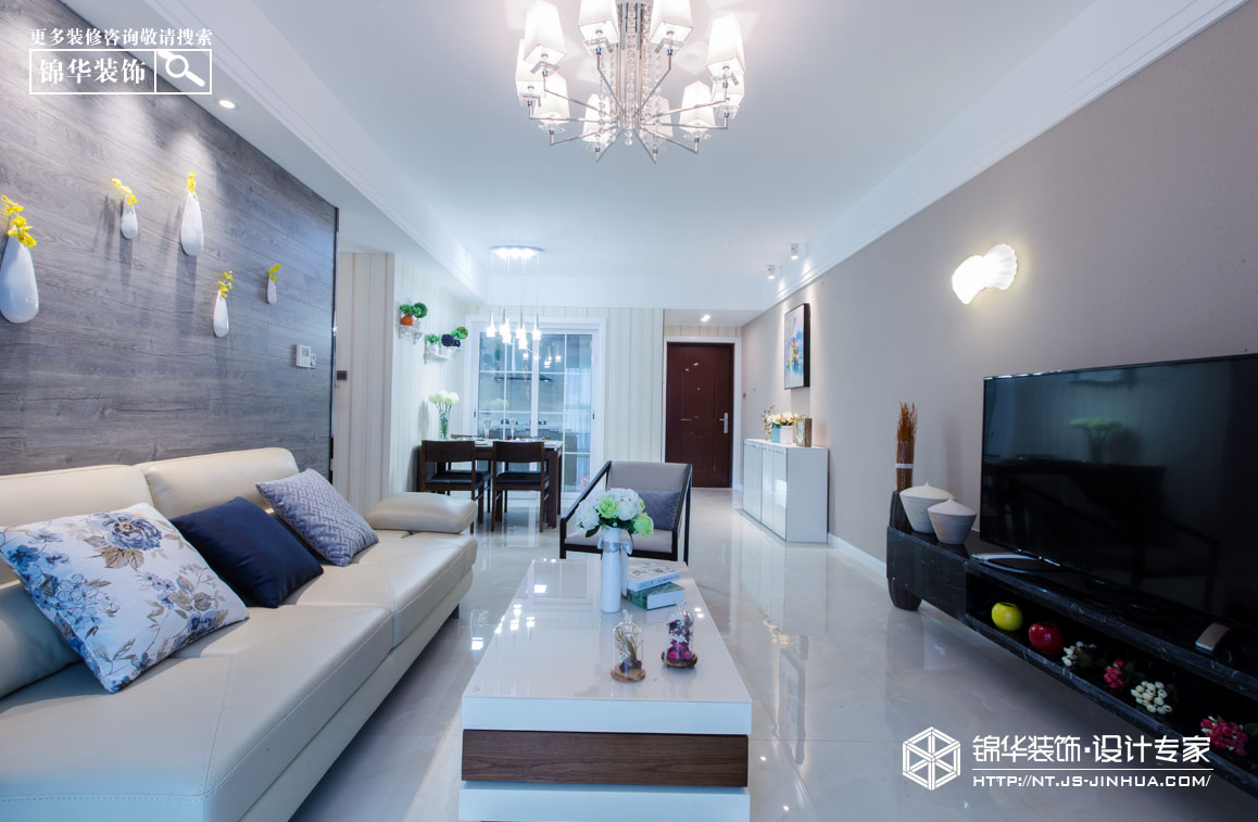 三室一厅现代简约风格装修实景|名门世家现代