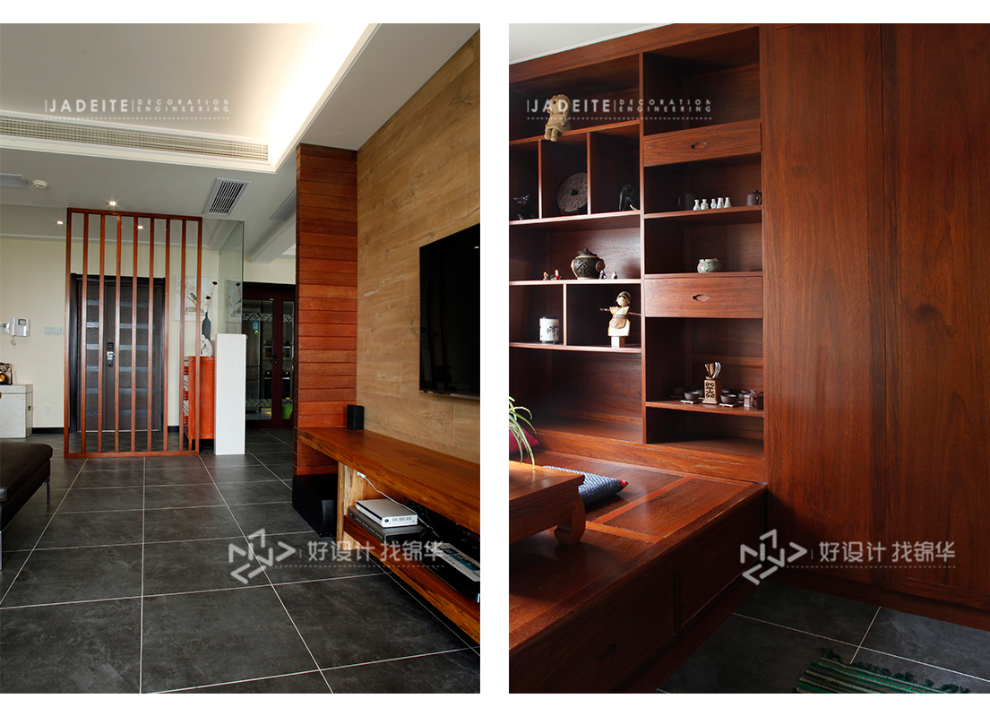新中式风格 水绘曦园 三室两厅 180平装修-三室两厅-现代简约