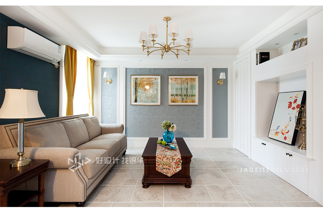 美式风格 凤凰莱茵苑 两室两厅 100平米装修-两室两厅-简美