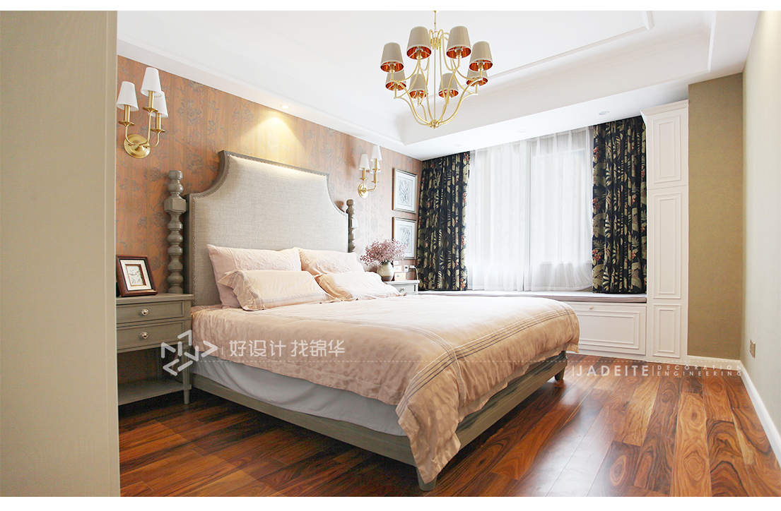 美式风格 苏中尚城 三室两厅 140平米装修-三室两厅-简美