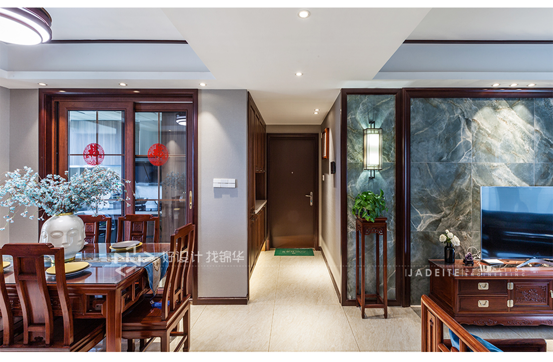 新中式 华润悦景湾 四室两厅 140平米装修-四室两厅-新中式