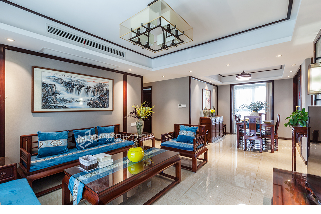 新中式 华润悦景湾 四室两厅 140平米装修-四室两厅-新中式