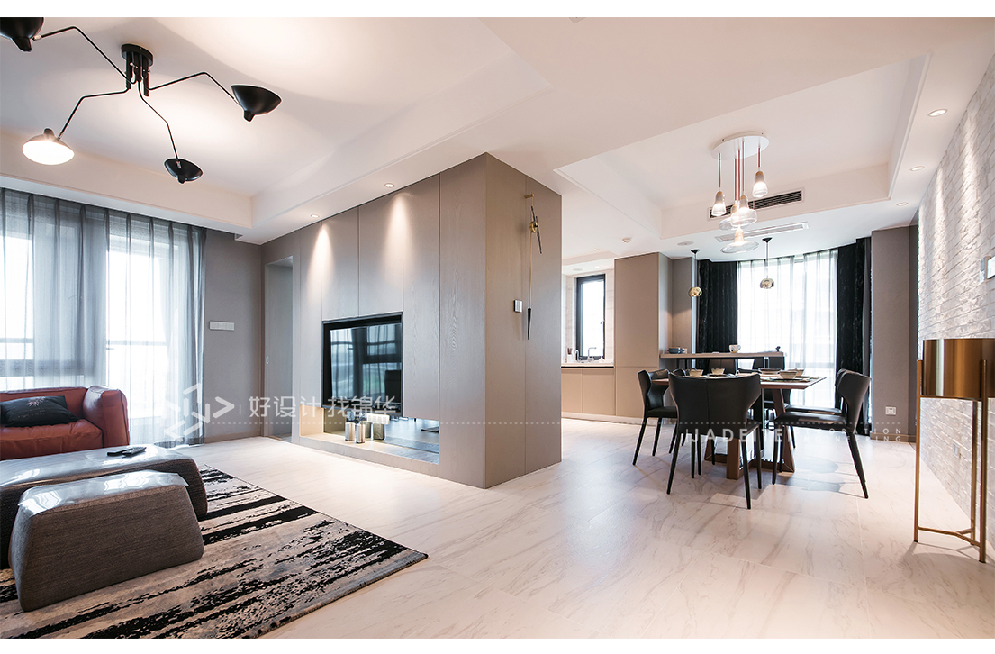 现代简约  绿城玉兰公寓  跃式  160平米装修-三室两厅-现代简约