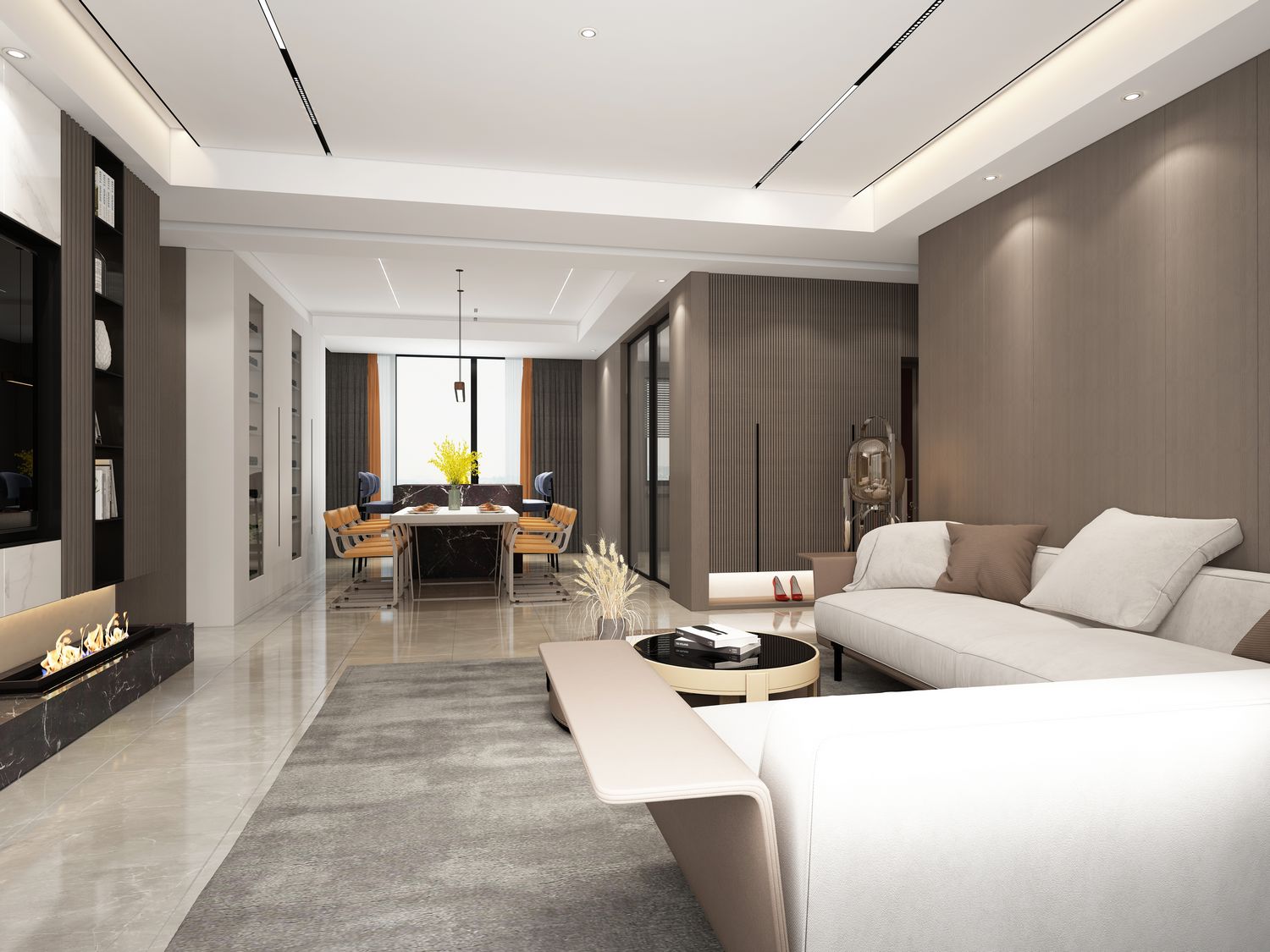 现代风格-时代悦城 200平-四室两厅装修案例