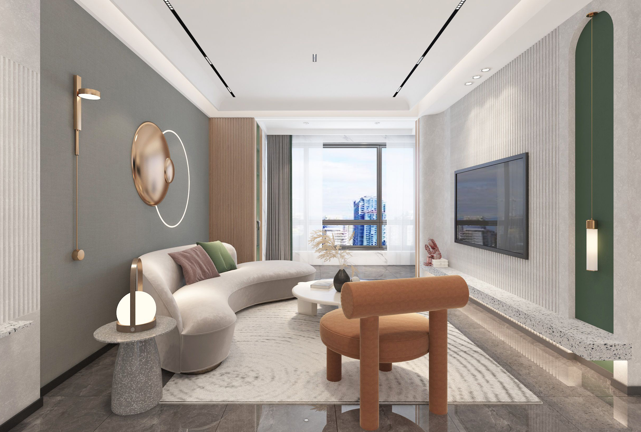 现代风格 香江翡翠观澜  三室两厅113平米 装修设计