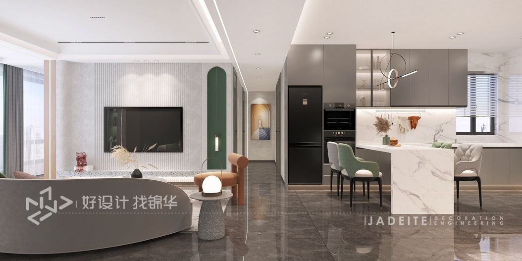 现代风格 香江翡翠观澜  三室两厅113平米 装修设计装修-三室两厅-现代简约