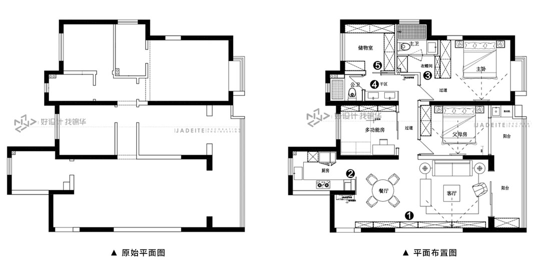 华润悦锦湾-141平米-北欧风格-四室两厅-装修设计