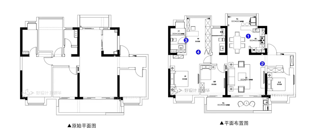 现代轻奢-翡翠华府-四室两厅-144平米装修案例 