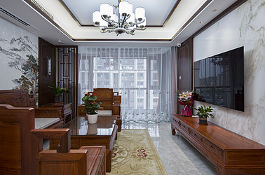 中式风格-祥生翰林府145㎡-四室两厅装修案例