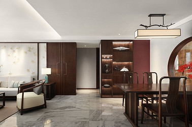 新中式风格- 城山隐 -140平米三室两厅