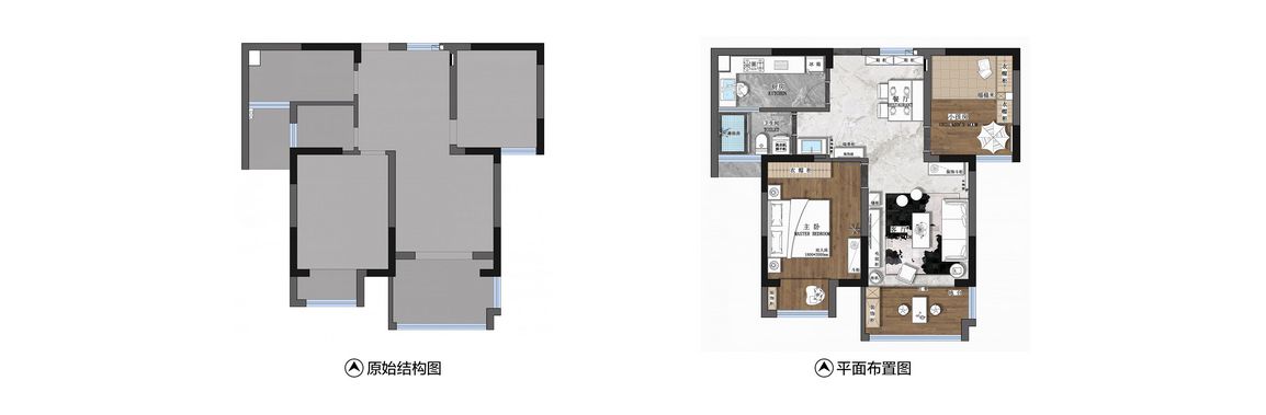 两室两厅一厨一卫装修效果图/两室两厅装修大概多少钱/南通装修设计公司