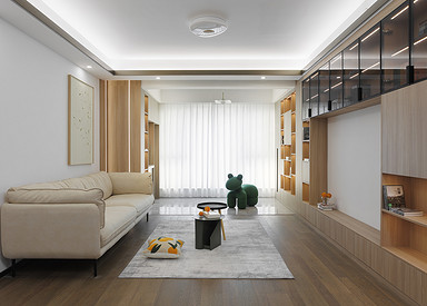 日式原木风-远创东樾106㎡- 三室两厅装修案例