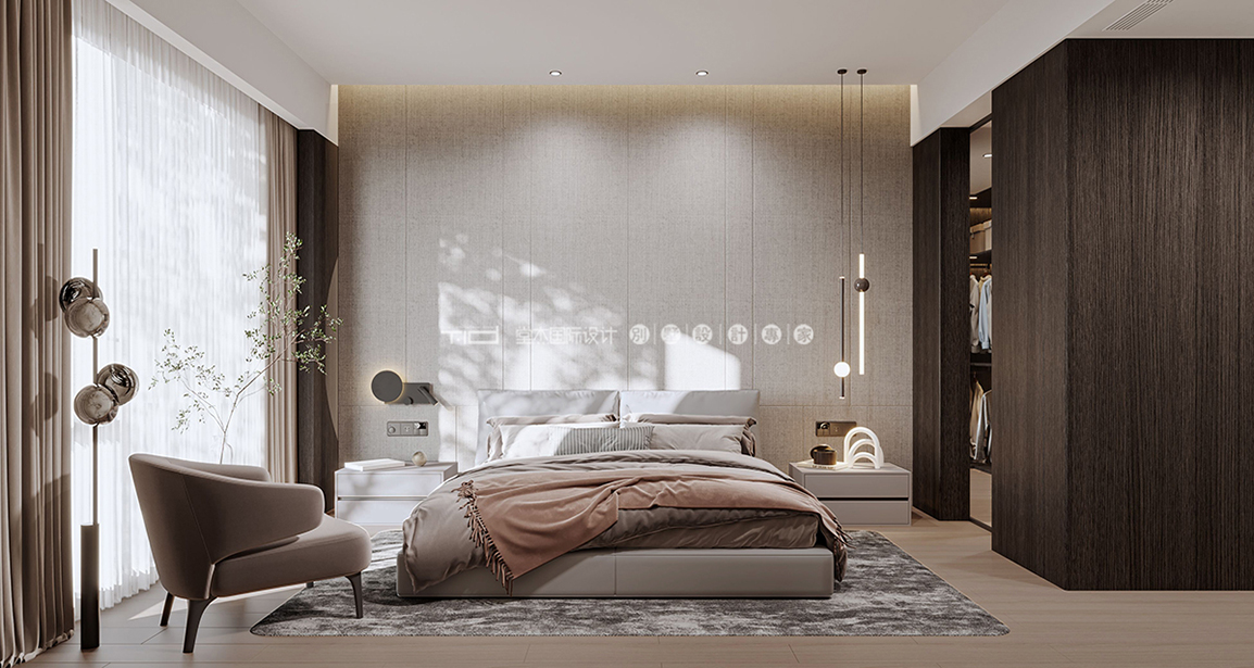 卧室设计，威斯汀 221㎡ 大平层装修设计 南通装修   