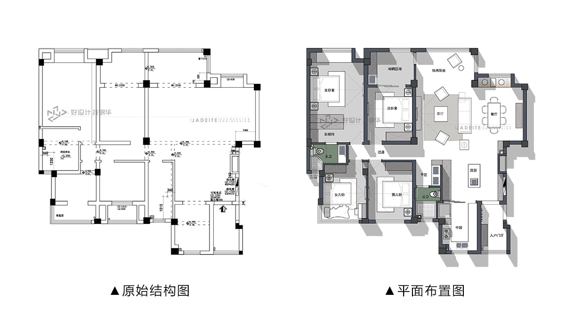 简约美式-星光域158平米-四室两厅装修案例装修-四室两厅-简美