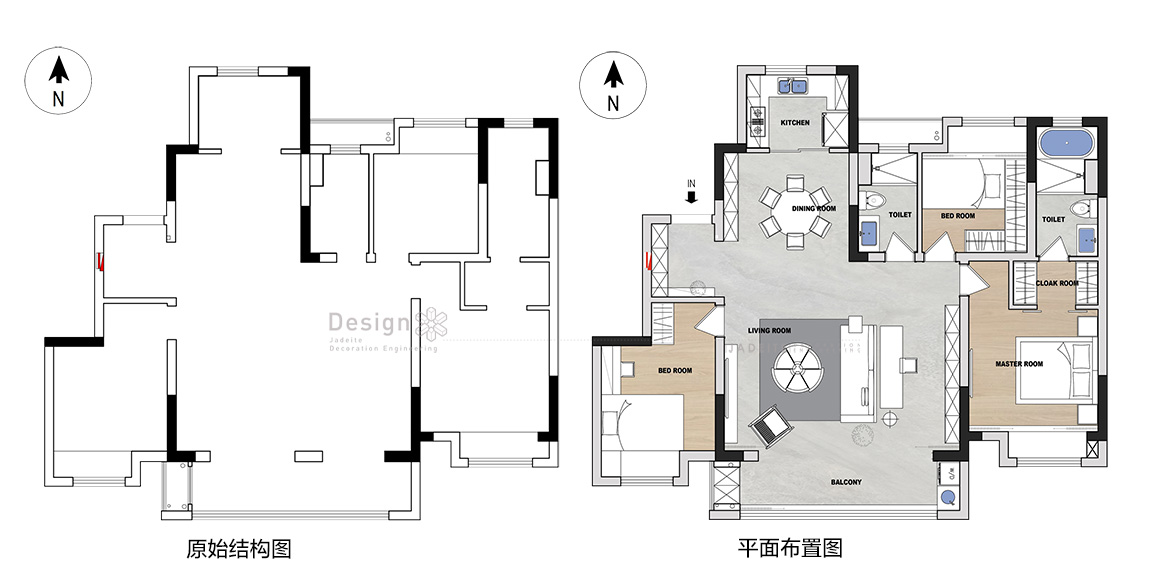日式原木风-富力院士廷140㎡-四室两厅装修案例装修-四室两厅-日式