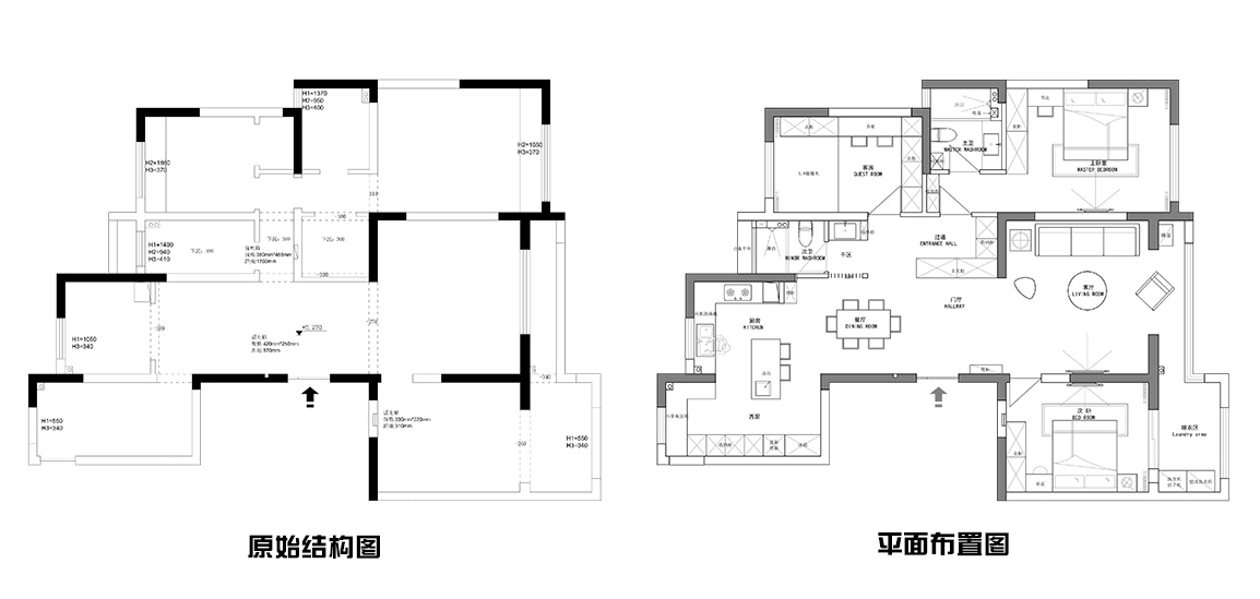 现代简约-奥体新城首府140㎡- 三室两厅装修案例装修-三室两厅-现代简约