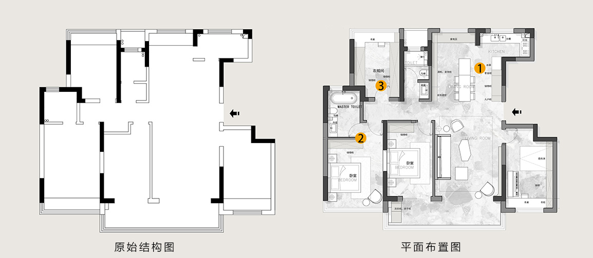 现代中古-万达海之心140㎡- 四室两厅装修案例装修-四室两厅-中古