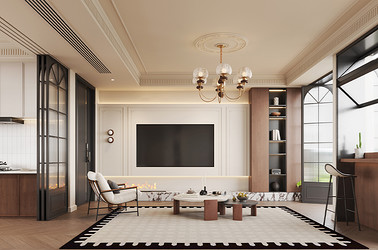 中古风-运河院子125㎡- 三室两厅装修案例