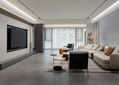 现代极简-翡翠华府260㎡- 四室两厅装修案例