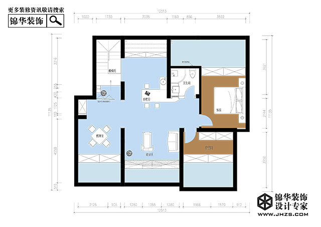 优雅空间-同济家园装修-三室两厅-现代简约