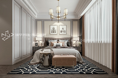 金领聚丰园-美式轻奢风格-三室两厅-装修效果图