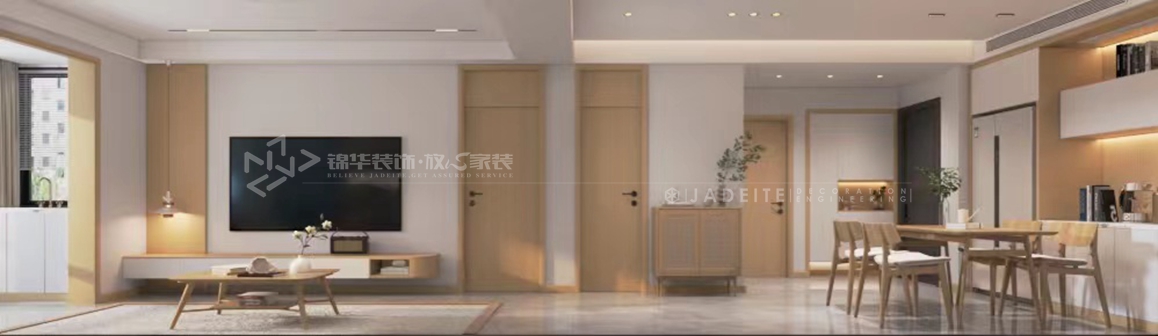 通江花园-120㎡-原木风风格案例图装修-三室两厅-日式