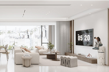 华樾花园-128㎡-现代简约风格-装修实景