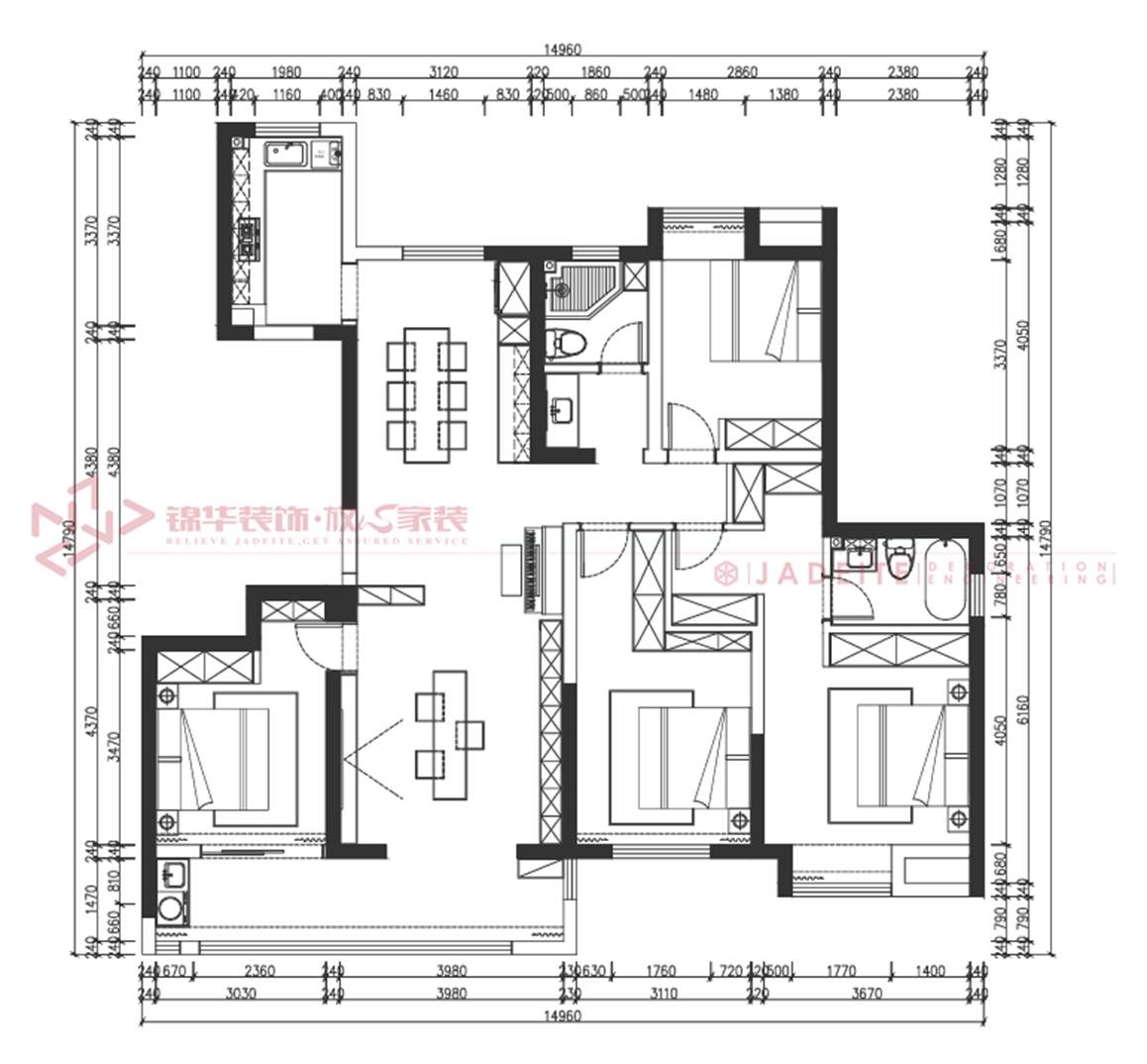 东润首府-120㎡-现代意式-装修实景装修-三室两厅-轻奢