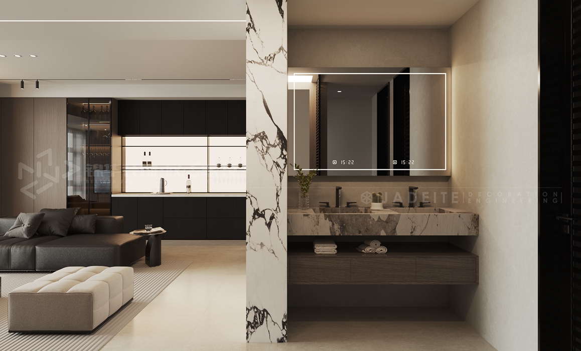 云栖苑-140㎡-现代意式-装修实景装修-三室两厅-轻奢