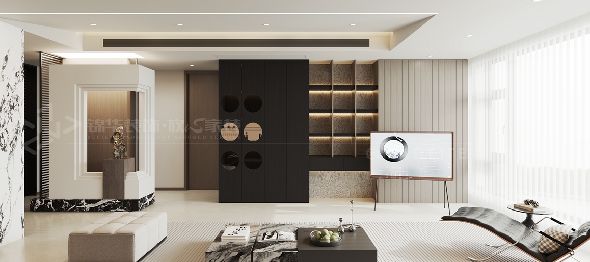 云栖苑-140㎡-现代意式-装修实景装修-三室两厅-轻奢