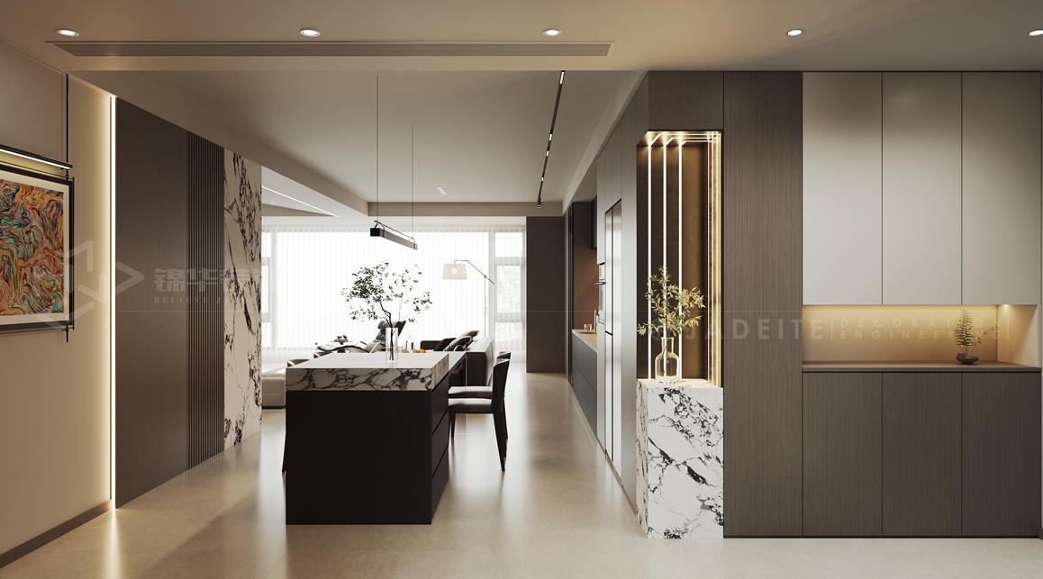 云栖苑-140㎡-现代意式-装修实景装修-三室两厅-轻奢