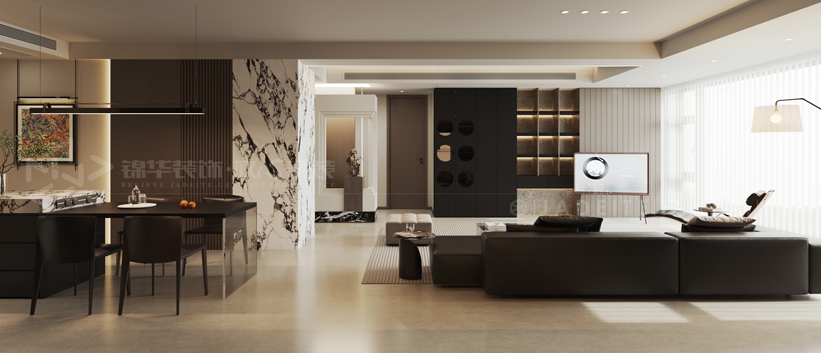 云栖苑-140㎡-现代意式-装修实景装修-三室两厅-轻奢