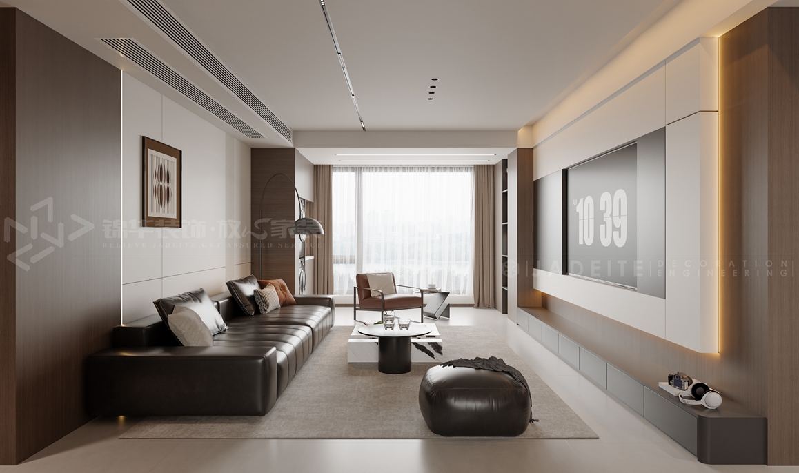 绿城-120㎡-意式简约-装修案例装修-三室两厅-现代简约