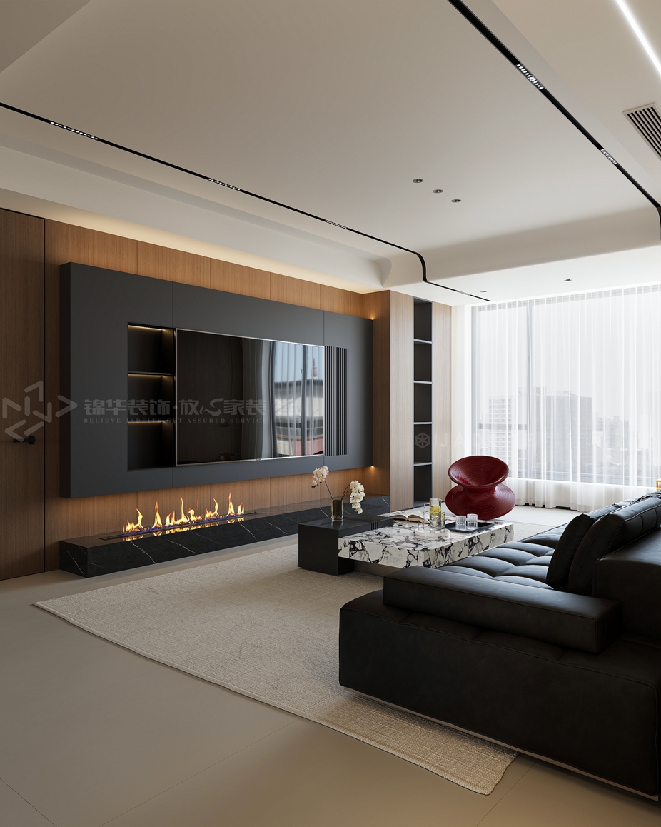 金通玫瑰园142平-现代意式-装修实景装修-三室两厅-现代简约