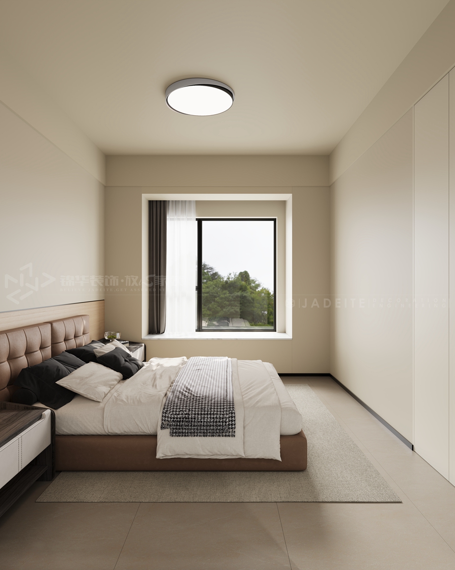 中海江山望-现代奶油风-装修案例装修-三室两厅-现代简约