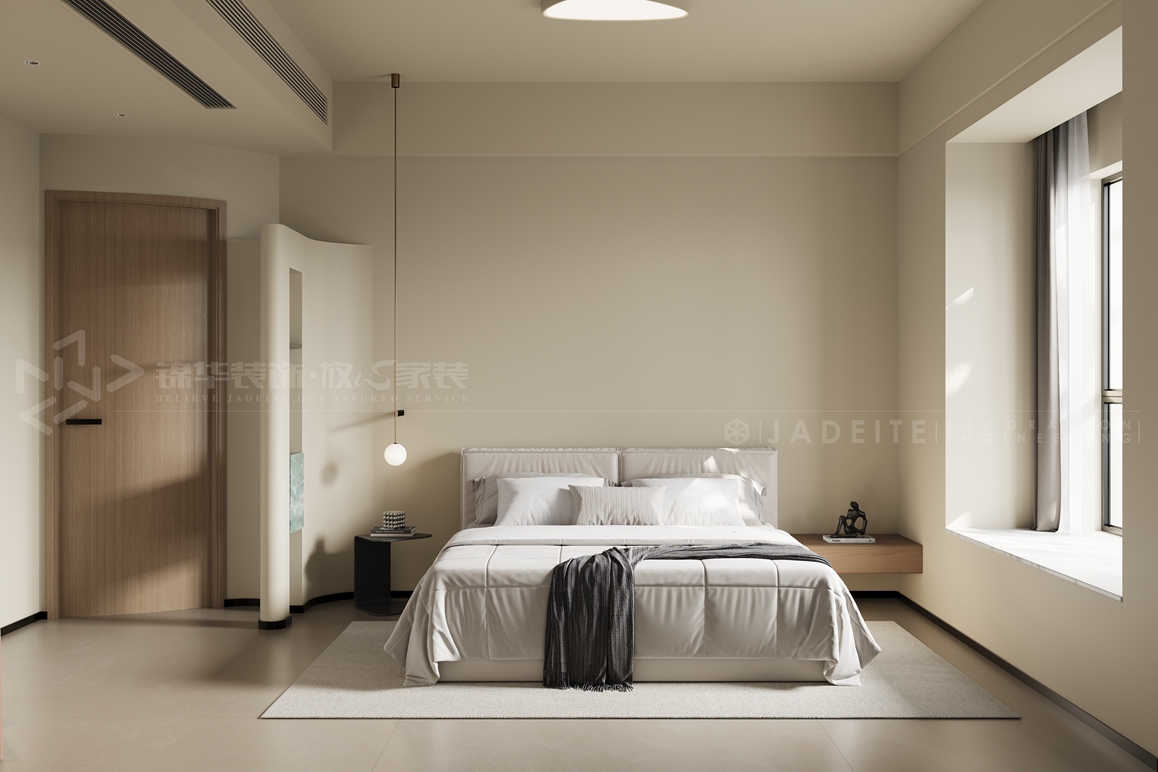 中海江山望-现代奶油风-装修案例装修-三室两厅-现代简约