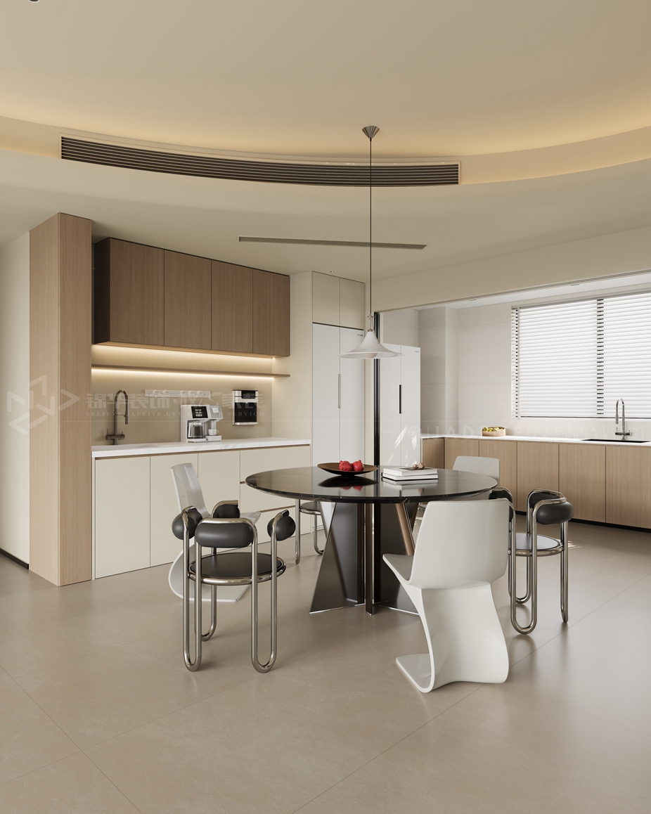 中海江山望-现代奶油风-装修案例装修-三室两厅-现代简约