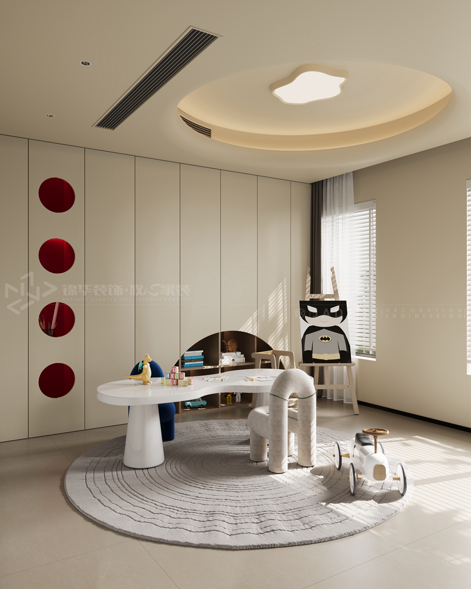 中海江山望-现代奶油风-装修案例装修-三室两厅-现代简约