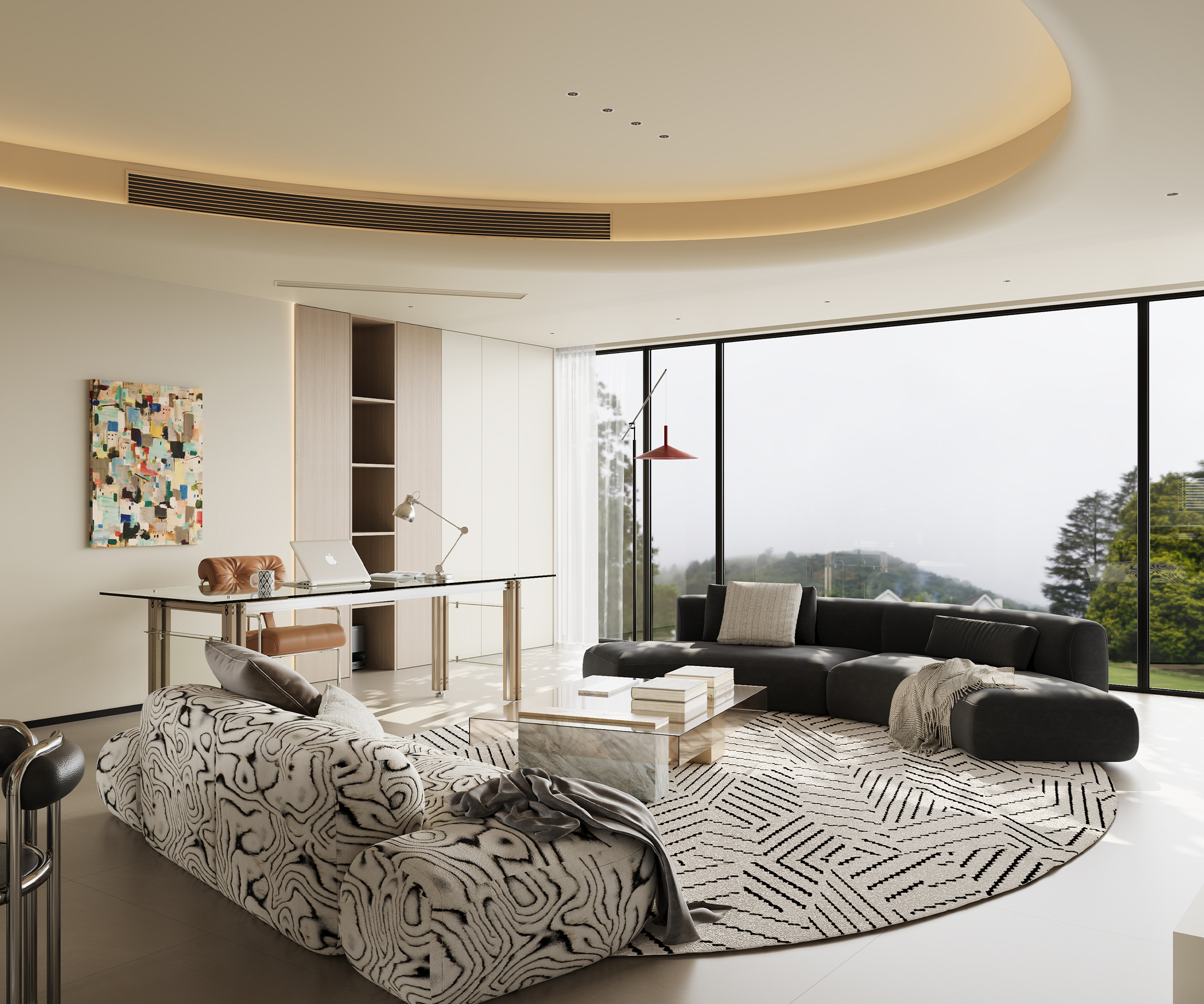 中海江山望-现代奶油风-装修案例