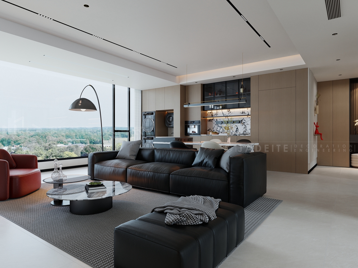 栖凤华庭-140㎡-现代简约-装修实景装修-三室两厅-现代简约